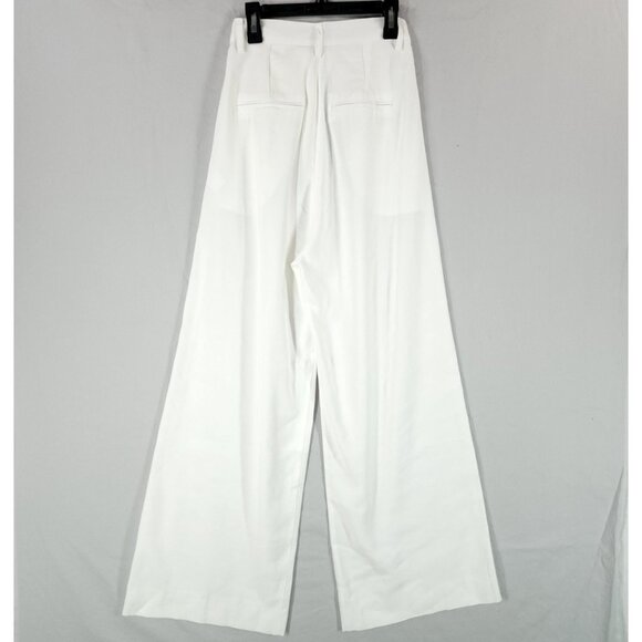 Revolve Nonchalant Label Fabi Pleated-Front Wide Leg Pants Size XS In White - Picture 3 of 14